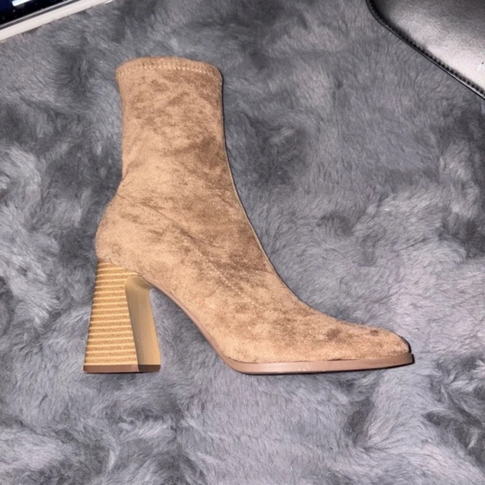Primark Camel Suede Heeled Boots